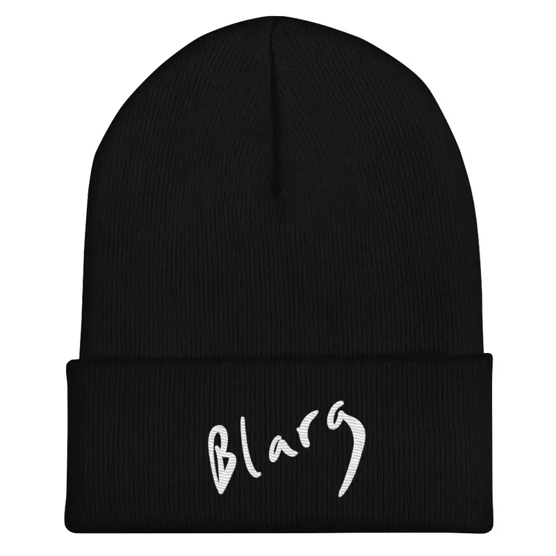 Blarg Minimal White Beanie